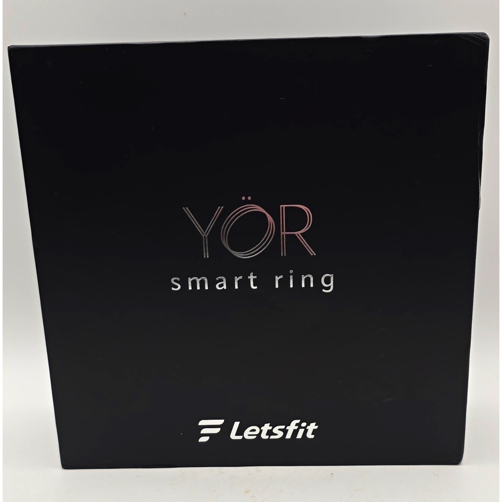 Letsfit YÖR Smart Ring Gold Size 8 Bluetooth iOS/Android w/ Charging Box Set